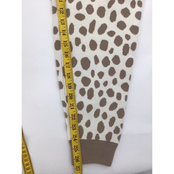 Ann Taylor Cream Taupe Animal Print Sweater Knit Jogger Pants New - Picture 11 of 12